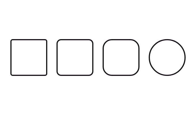 Tokens for border radius, width, color, and more